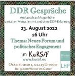 DDR Vortrag - Neues Forum + Diskussion über pol. Aktivismus